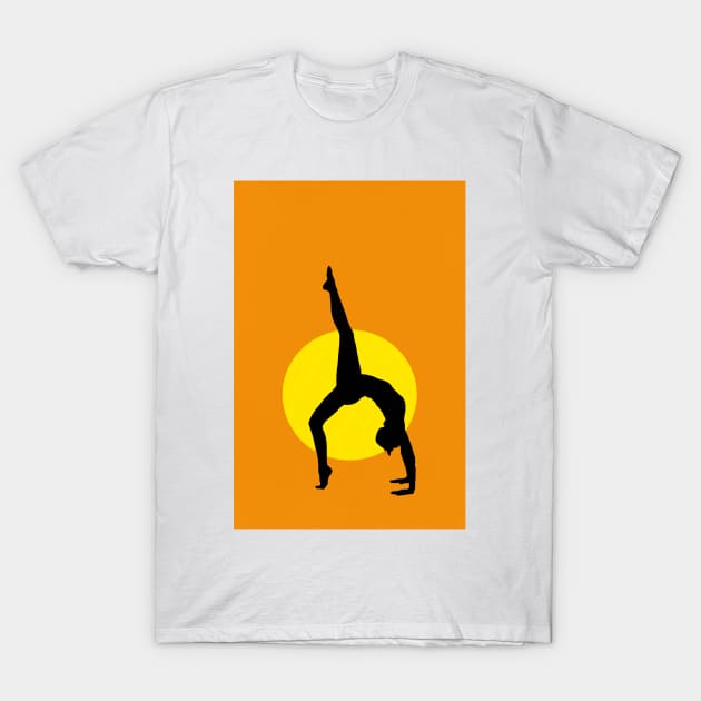 ArtStation66 - Chakrasana - The Wheel Yoga Pose Silhouette Design T-Shirt by ArtStation66